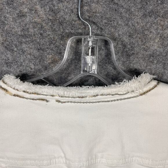Cache White Denim Jacket Size 2 vintage Silver Buttons - Picture 8 of 8